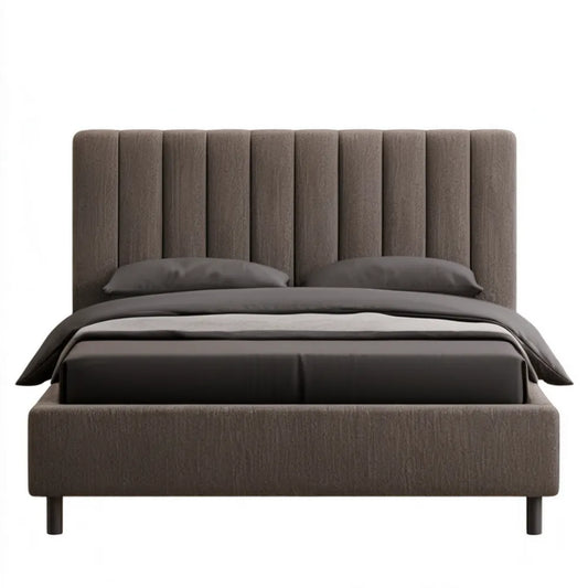 Tapicerowana rama łóżka taupe 160 x 200 cm, 176 x 216 x 110 cm