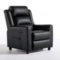 Czarny fotel relaksacyjny rozkładany z ekoskóry PU 90 × 95 × 102 cm
