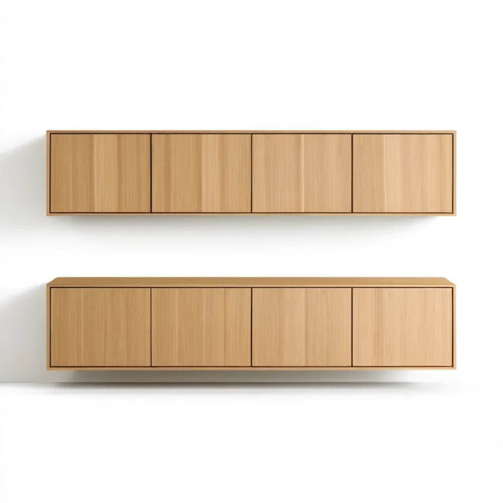 Zestaw 2 szafek w kolorze jasnego dębu, 180 × 40 × 45 cm i 180 × 35 × 40 cm